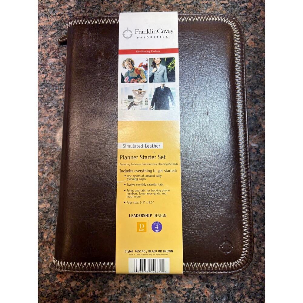Franklin Covey Classic Brown Planner Starter System NIB